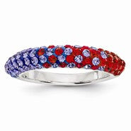 Sterling Silver Swarovski Elements Lawrence Spirit Domed Ring