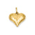 Hollow Polished Hammered Medium Puffed Heart Charm in 14k Gold