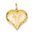 Hollow Polished Hammered Large Puffed Heart Charm in 14k Gold