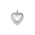 Solid Diamond-cut Fancy Filigree Heart Charm in 14k White Gold