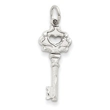 14k White Gold Diamond-cut Key Charm hide-image