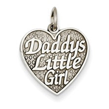 14k White Gold Polished Daddy's Little Girl in Heart Charm hide-image