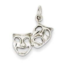 14k White Gold Polished Open-Backed Comedy/Tragedy Charm hide-image