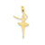 Satin Polished Ballerina Charm in 14k Gold