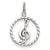 14k White Gold Polished Treble Clef in Circle Charm hide-image