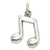 Polished Musical Note Charm in 14k White Gold