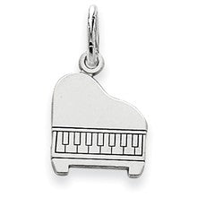 14k White Gold Solid Polished Baby Grand Piano Charm hide-image