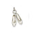 Solid Polished 3-Dimensional Moveable Ballet Slippers Charm in 14k White Gold