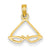14k Gold Solid Polished 3-Dimensional Sunglasses Charm hide-image