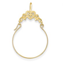 14k Gold Polished Filigree Heart Charm hide-image
