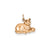 Solid Polished Open-Backed Cat Charm in 14k Rose Gold