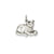 Diamond-cut Satin Open-Backed Cat Charm in 14k White Gold