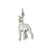 Solid Polished Boxer Charm in 14k White Gold