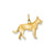 Solid Polished 3-Dimensional German Shepard Charm in 14k Gold