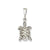 Solid Polished Open-Backed Turtle Charm in 14k White Gold