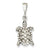 14k White Gold Solid Polished Open-Backed Turtle Charm hide-image