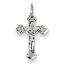14k White Gold Diamond-cut Crucifix Charm hide-image