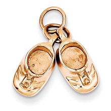 14k Rose Gold Baby Shoes Charm hide-image