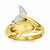 14k Two-tone Polished Dolphin Ring
