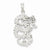 14k White Gold 3-D Dragon Pendant, Pendants for Necklace