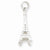 14k White Gold 3-D Eiffel Tower Pendant, Pendants for Necklace