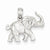 14k White Gold 3-D Elephant Profile w/Tusk Pendant, Pendants for Necklace
