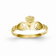 14k Yellow Gold Claddagh Ring