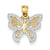 14k Gold & Rhodium Butterfly Charm hide-image