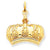 14k Gold Fleur De Lis Crown Charm hide-image
