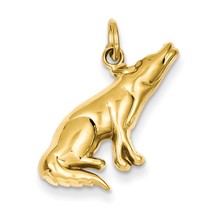 14k Gold Wolf Charm hide-image