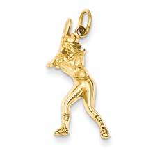 14k Gold Female Baseball Batter Charm hide-image