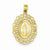14k Gold Oval Miraculous Medal Pendant, Pendants for Necklace