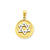 Solid Satin Finish Flat Back Star of David Disc Charm in 14k Gold Two-tone