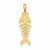14k Gold 3-D Fishbone Pendant, Pendants for Necklace