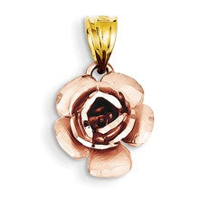 14k Two-tone Rose Gold and Yellow Gold Rose Charm hide-image