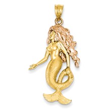 14k Gold Two-Tone Mermaid Charm hide-image
