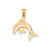 Dolphin Charm in 14k Gold Two-tone