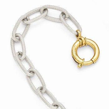 Textured Rhodium-Plated Gold-Tone Necklace