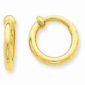 14k Yellow Gold Non-pierced Hoop Earrings