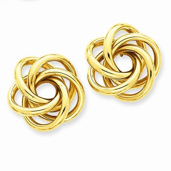 14k Yellow Gold Love Knot Earrings