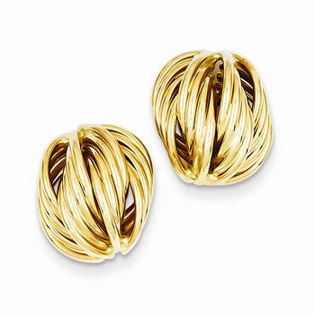 14k Yellow Gold Love Knot Earrings