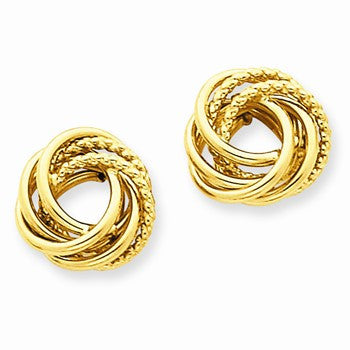14k Yellow Gold Love Knot Earrings