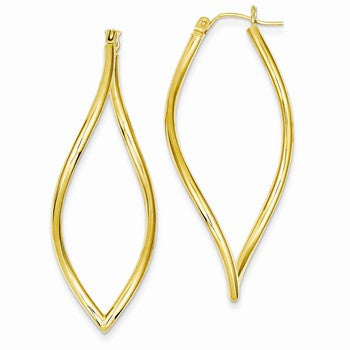 14k Yellow Gold Fancy Tube Hoop Earrings