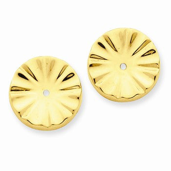 14k Yellow Gold Polished Sunburst Earring Jackets