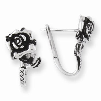 Stainle Steel Rose Hoop Earrings