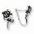 Stainle Steel Rose Hoop Earrings
