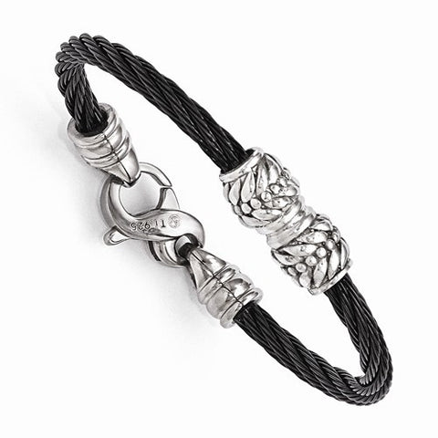 Titanium Cable & Sterling Silver Bead Childrens Bracelet