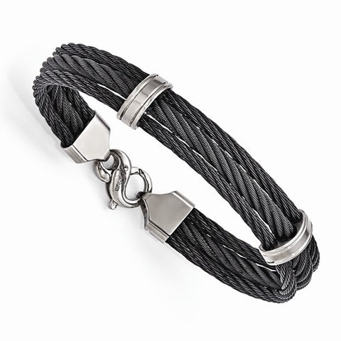 Titanium Three Row Cable Bracelet