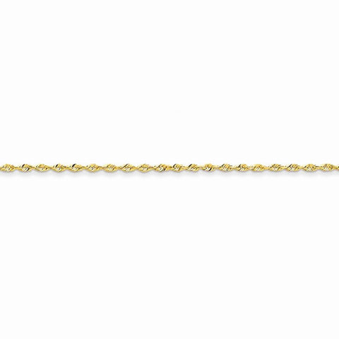 14K Yellow Gold Diamond-Cut Extra-Light Rope Chain Bracelet