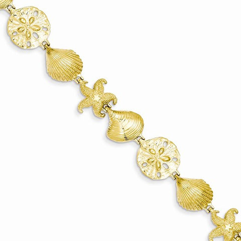 14K Yellow Gold Sea Life Bracelet